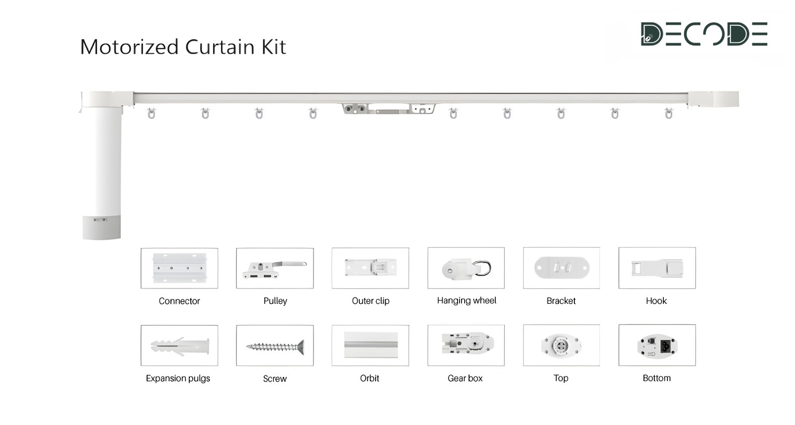 American 3-Plate motorised curtain track kit